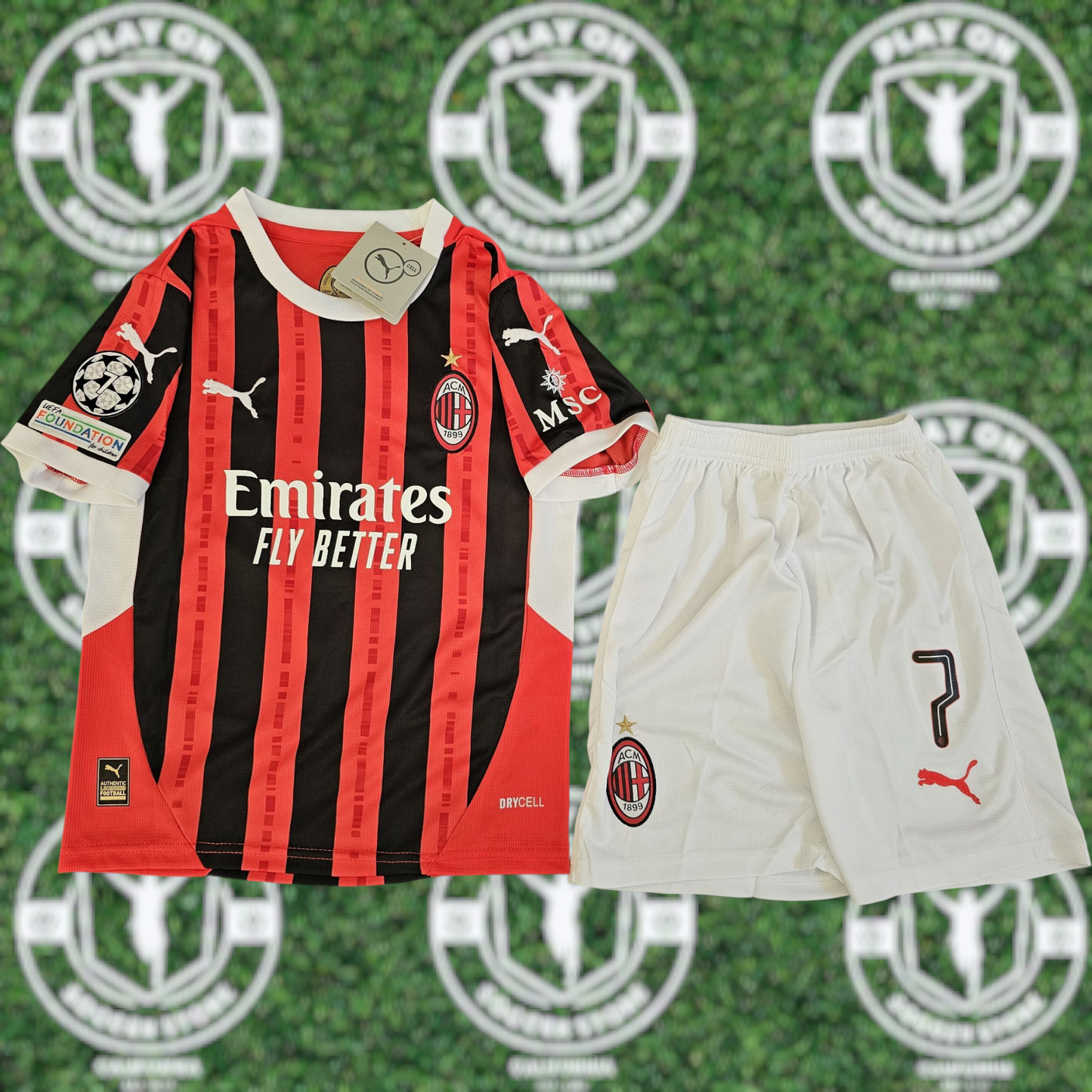 Kids AC Milan 24/25 Home Santi Gimenez Kit