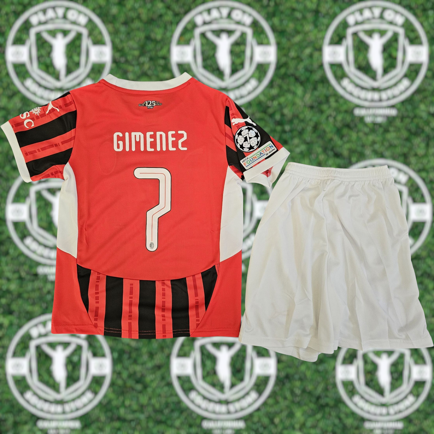 Kids AC Milan 24/25 Home Santi Gimenez Kit