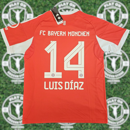 Men's Bayern Munich 25/26 Home Fan Version Luis Diaz Jersey