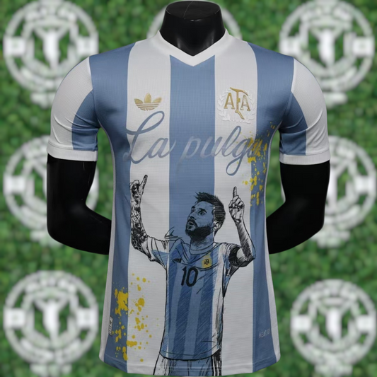 Mens Argentina Messi "La Pulga" Player Version Jersey