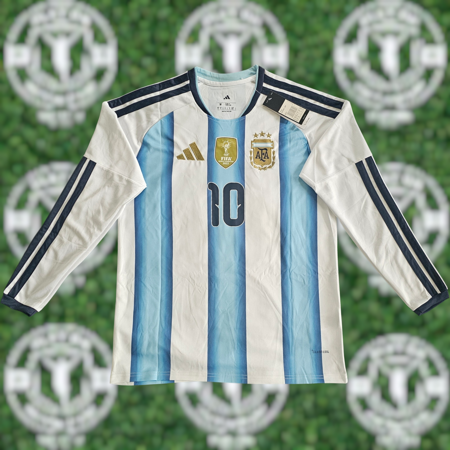 Men's Argentina World Cup 2026 Home Messi Fan Version Long Sleeve Jersey