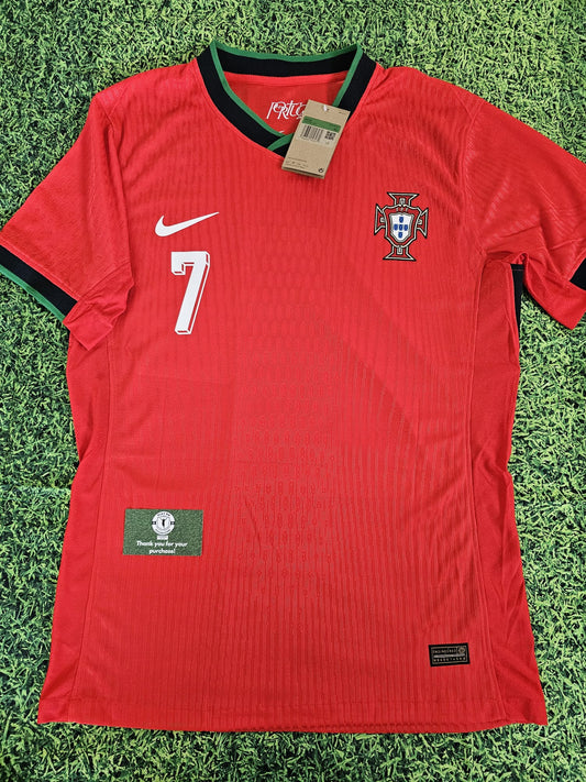 Men's Portugal 2024 Home Player Version Cristiano Ronaldo Jersey